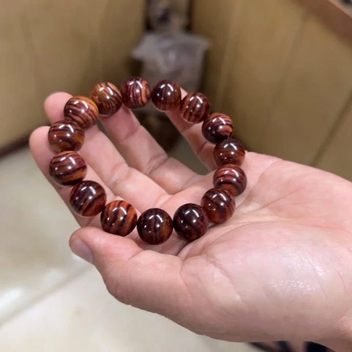 手串/手链黄花梨/降香黄檀1.5虎皮纹珠258