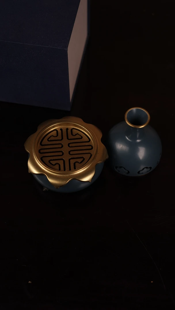 【小梅姐】葫芦篆炉（蓝）
