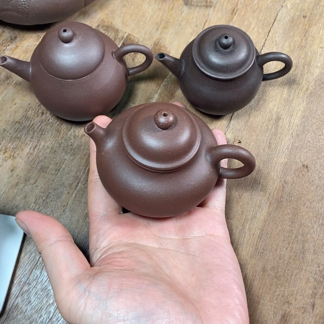 紫砂茶壶100cc紫泥容天半手