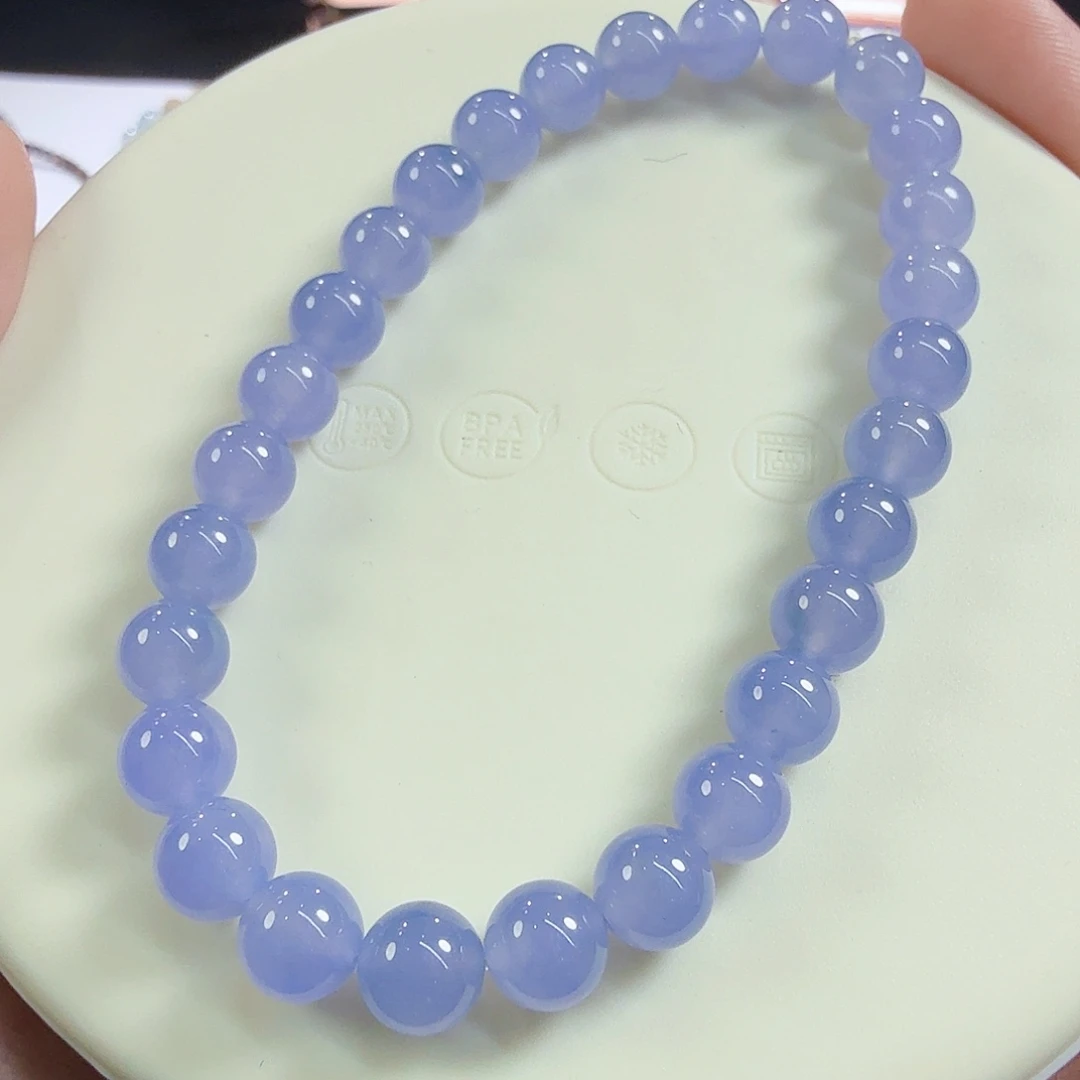翡翠未镶嵌颈饰高冰紫圆珠手串卡6.6mm