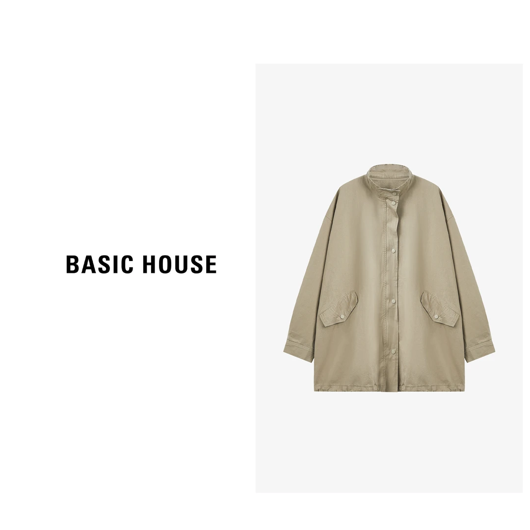 Basic House/百家好春秋立领休闲简约百搭梭织外套-B0625H5N592