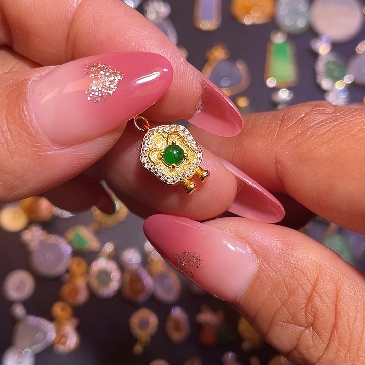 翡翠银S925镶嵌颈饰