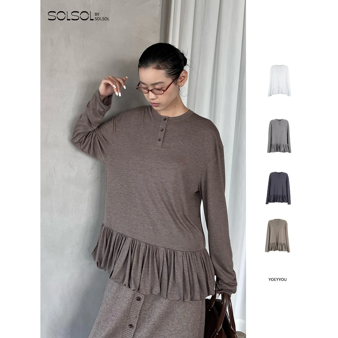 YOEYYOU设计师品牌25秋冬新品休闲量感兜量T恤SOLSOL买手抖音双11