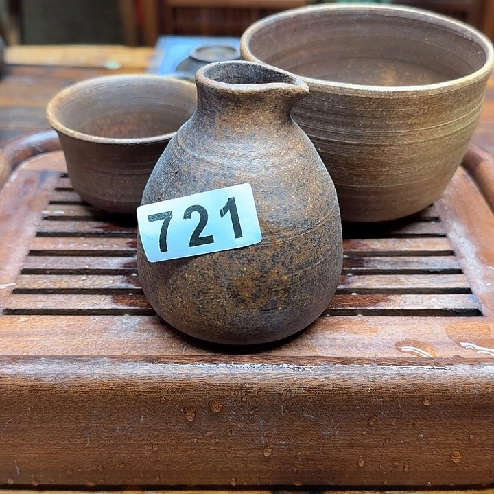 纯手工制作粗陶茶具