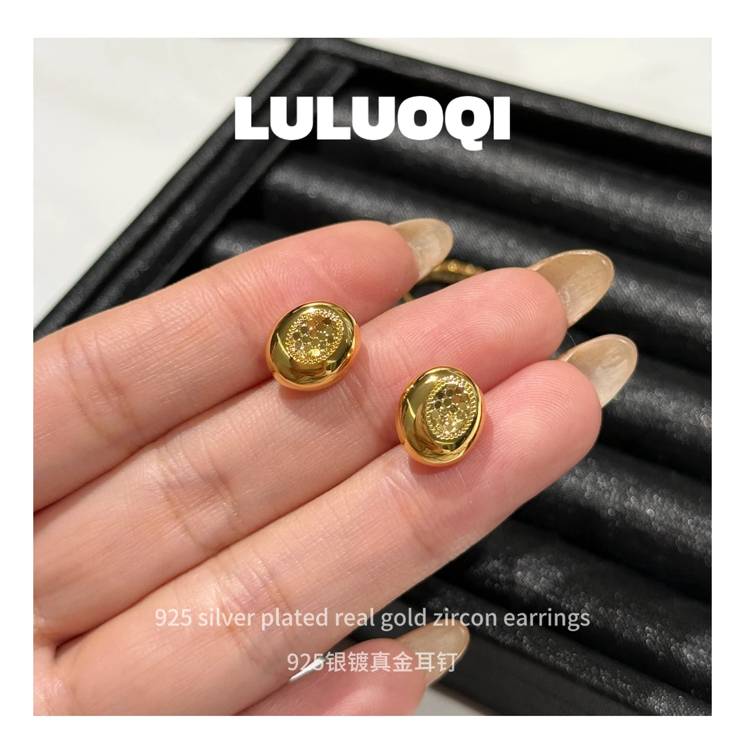 925银耳饰 LULUOQI设计款金豆豆碎碎冰耳钉气质时尚百搭个性