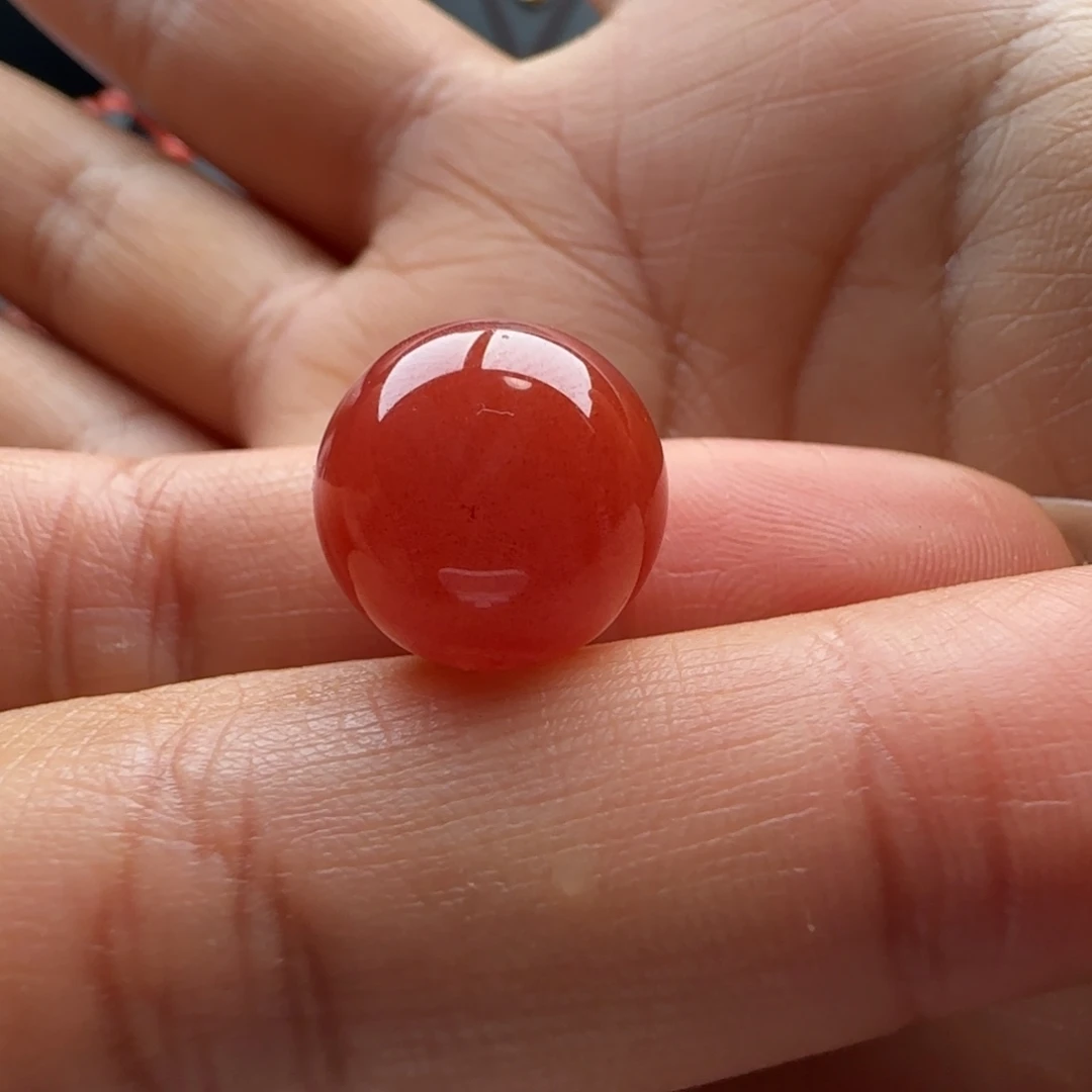 南红玛瑙未镶嵌圆珠13.4白纹