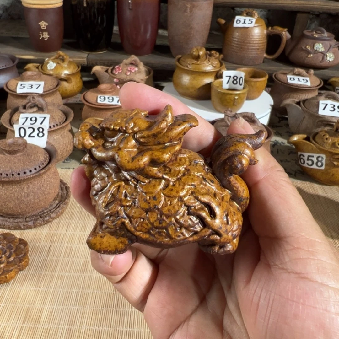 缸龙龟原谷烧高温粗瓷