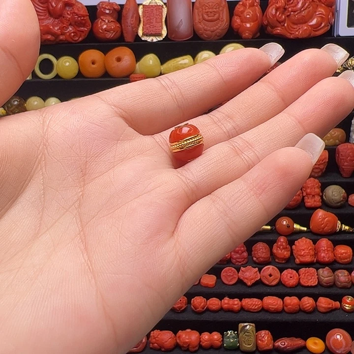 南红玛瑙合金卡9汉堡珠