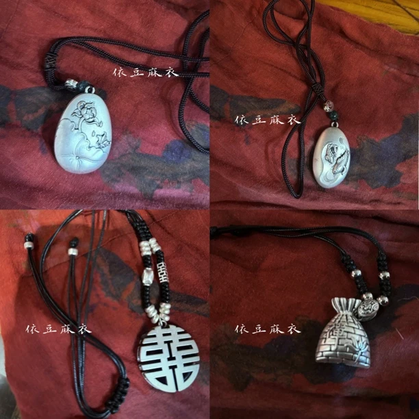 合金棉绳项链 【依豆麻衣】设计师款通勤百搭复古首饰