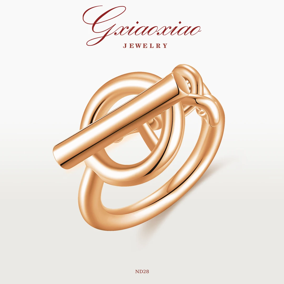 镀K金 法式时尚气质个性百搭猪鼻子戒指 ND28