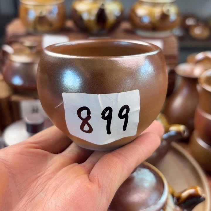 建水紫陶白泥柴烧杯