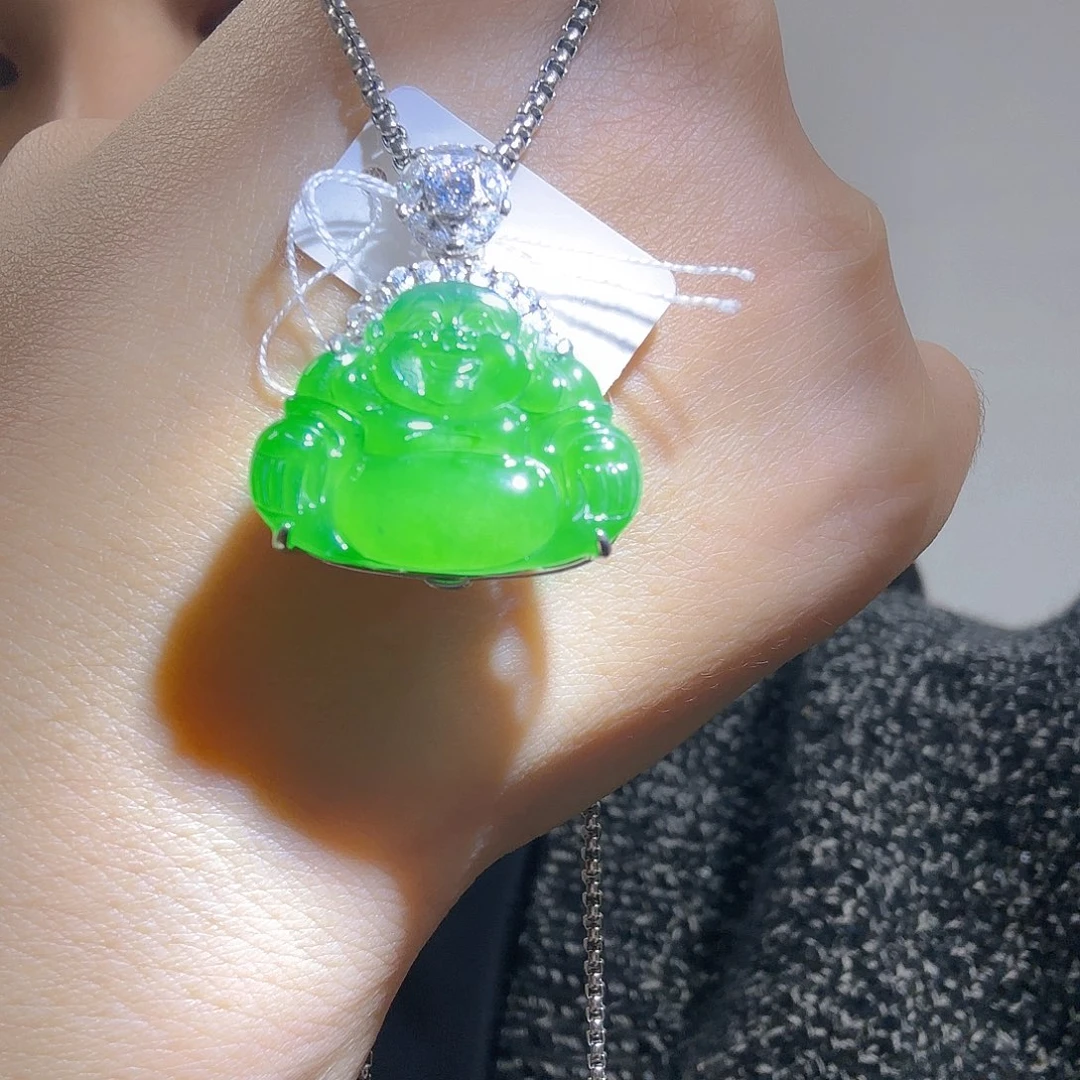 翡翠银S925镶嵌吊坠(不含链)