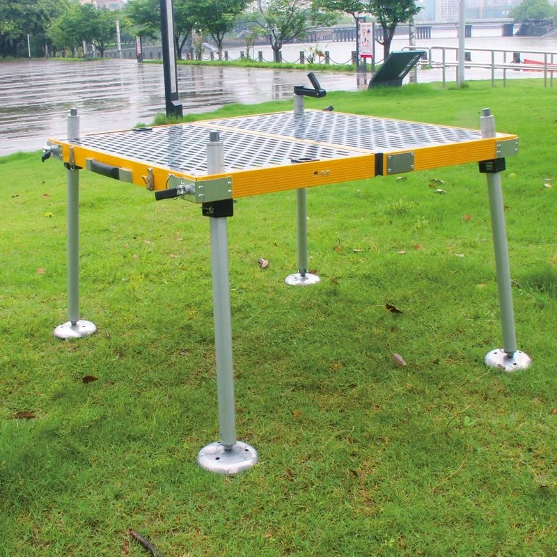 德国新款大钓台铝镁合金镂空台面手摇升降外八字加粗腿免下水调节