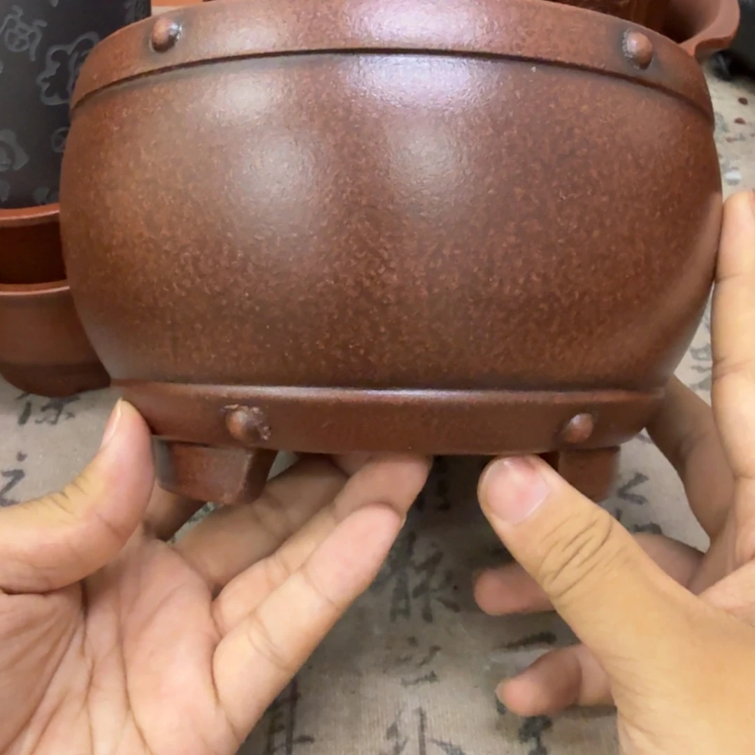 紫砂花盆?**?15.5x9.5内经紫砂花盆