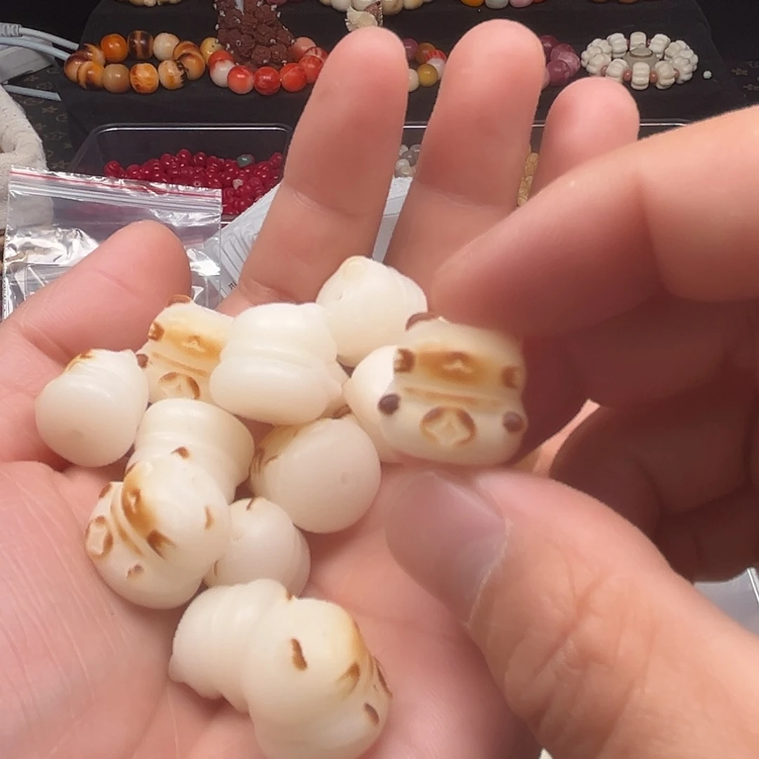 手串菩提根/象牙果20颗炭烧招财大尺寸瑕有裂