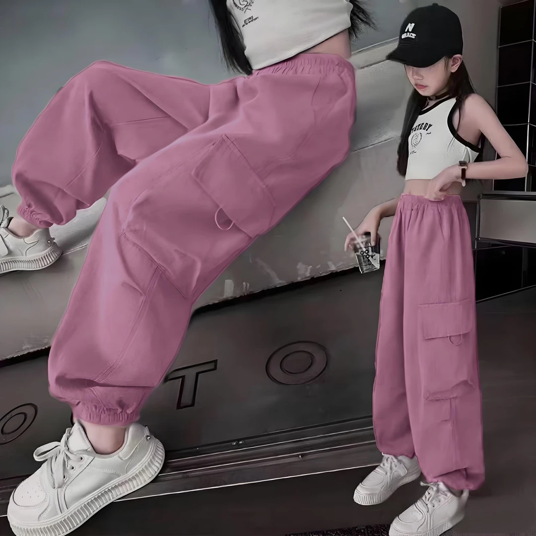 女童洋气休闲裤大童装韩版工装裤儿童长裤子女孩2025春秋时尚新款