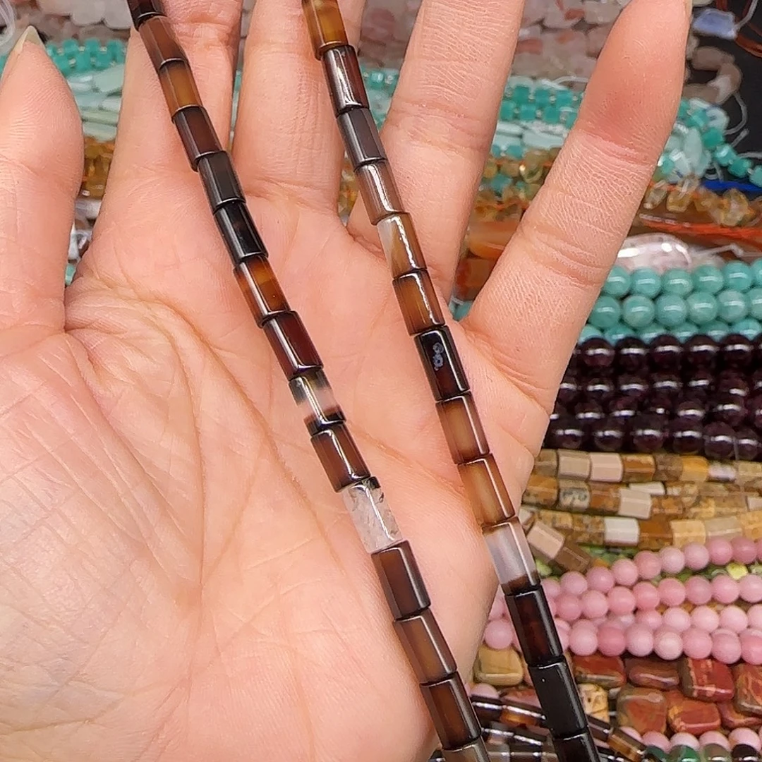 玛瑙/玉髓合金珠宝半成品糖玛瑙5-7mm一条