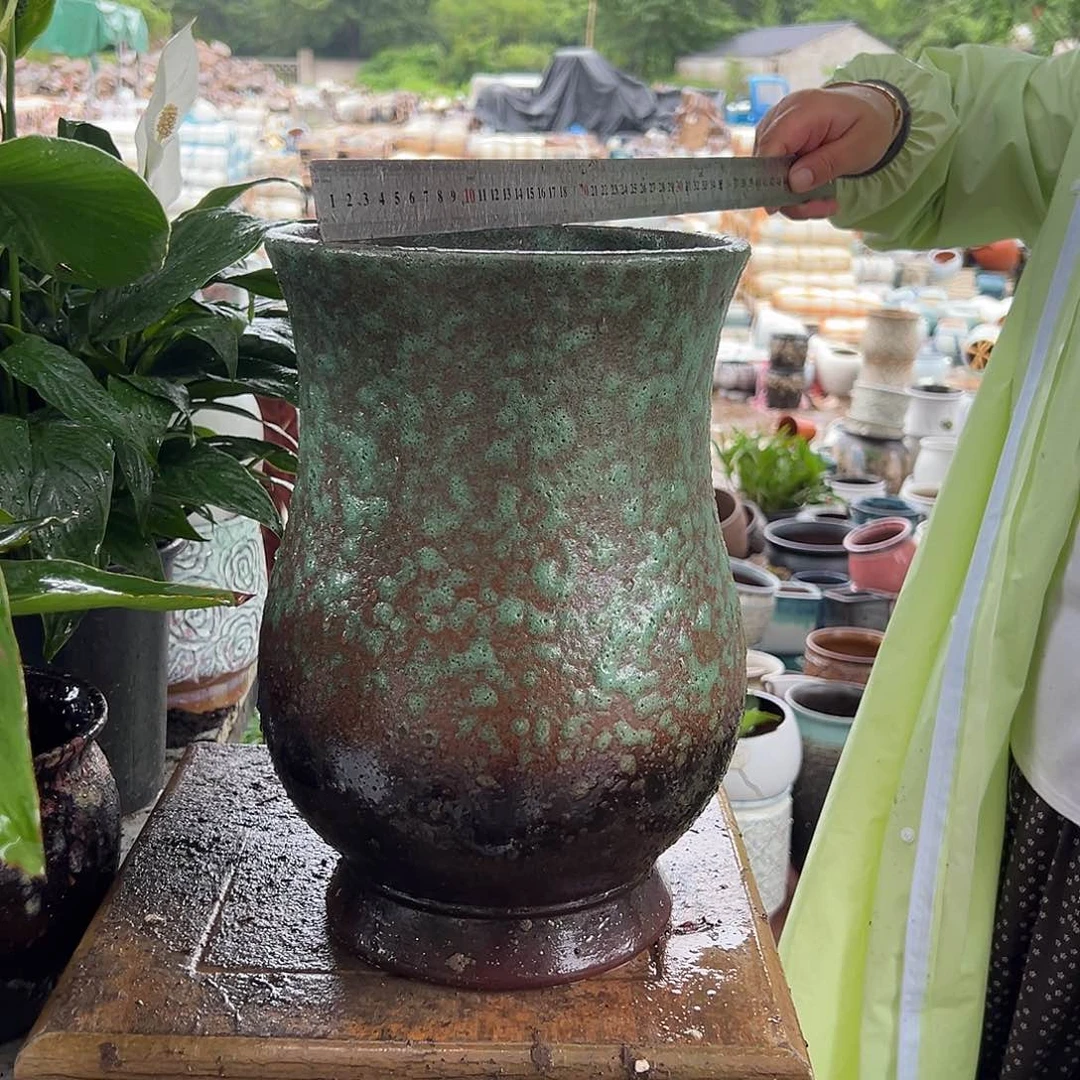 紫砂花盆口19高29一个美人鱼牛油果