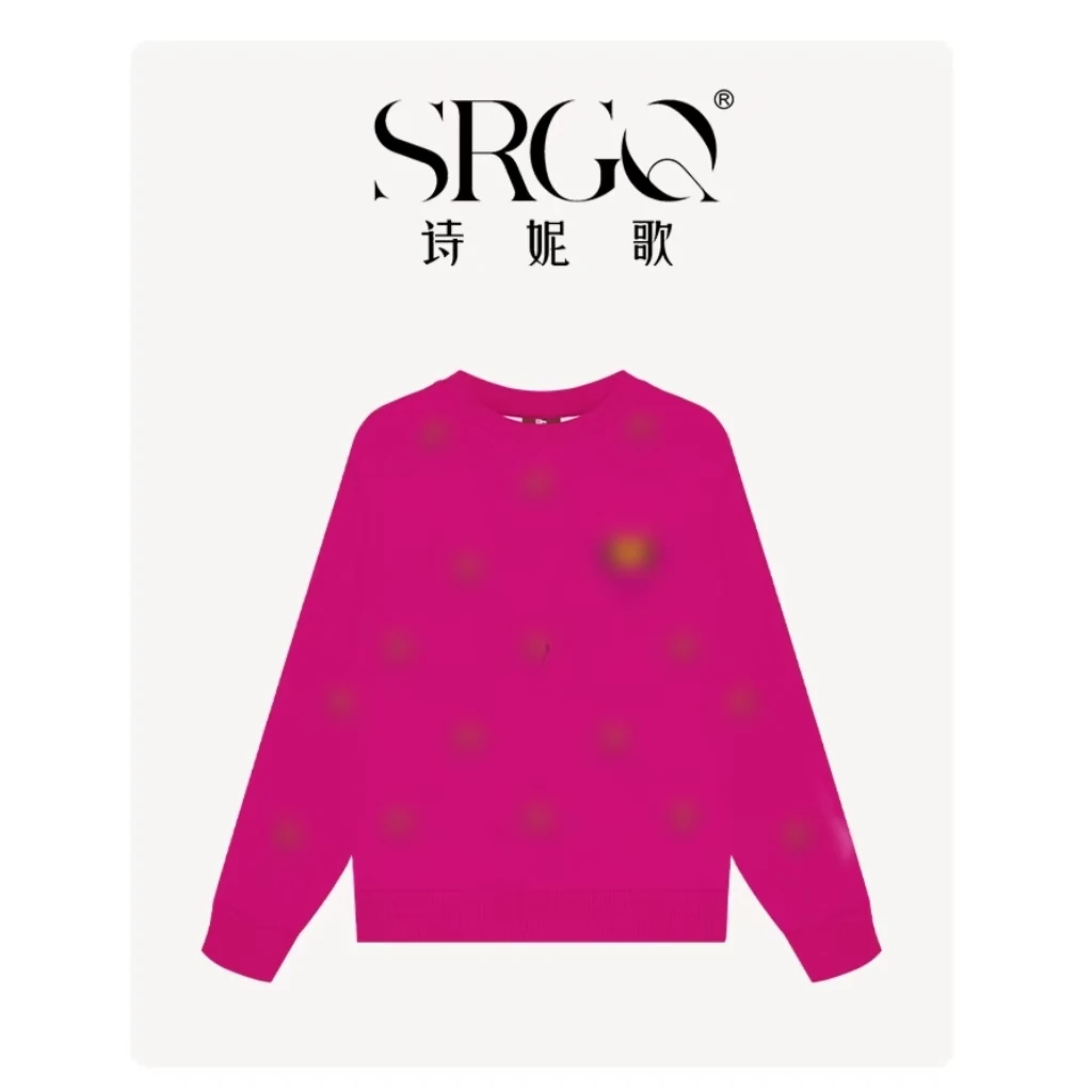 zhang&bai秋冬加厚手工满绣可爱女款圆领卫衣百搭休闲