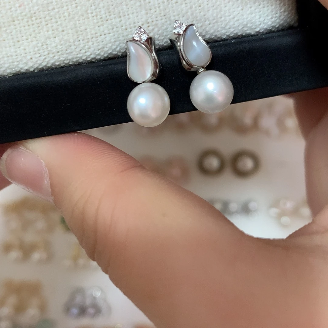 淡水珍珠耳饰合金