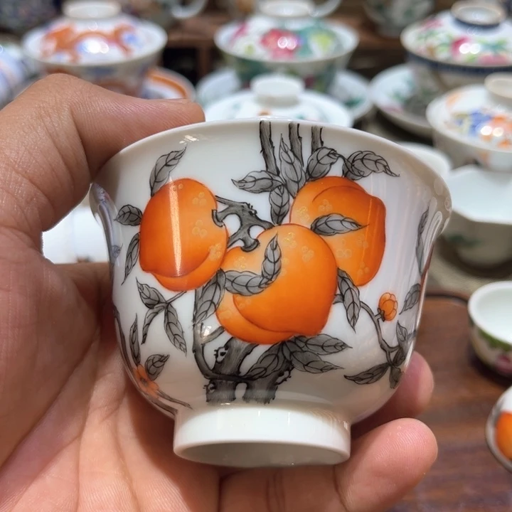 纯手绘精品盖碗杯