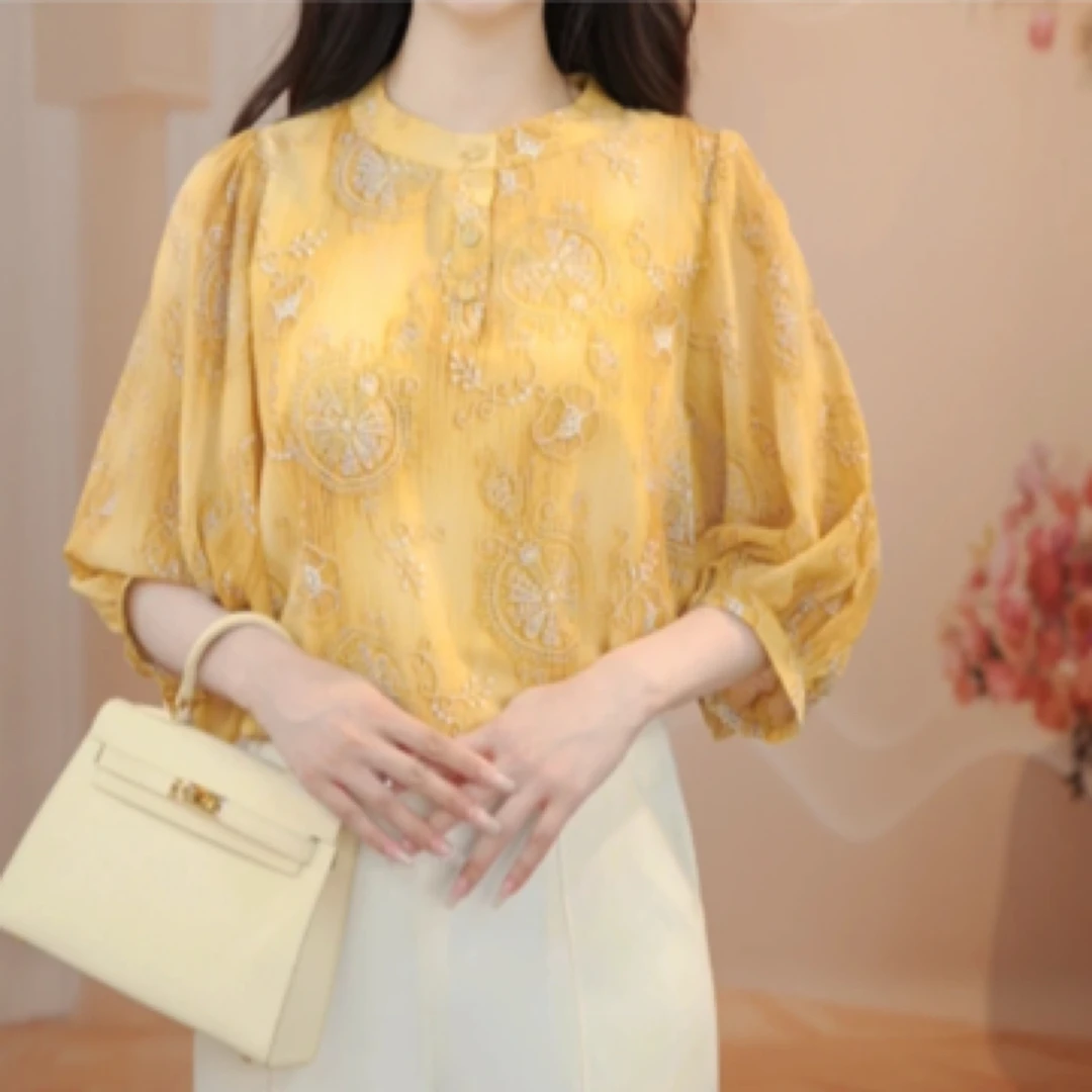 664-【出口原单】优雅时尚气质显瘦衬衫