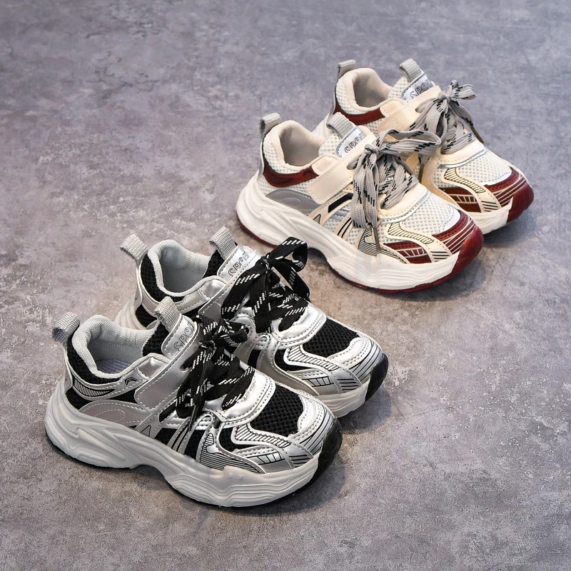 儿童鞋子2025春季新款男童跑步鞋时尚百搭女童老爹鞋轻便透气潮童