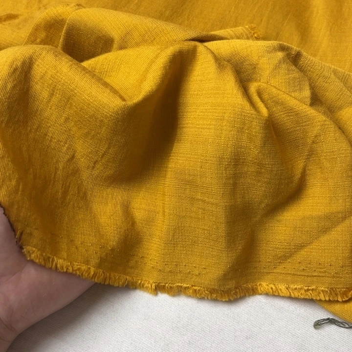 棉混纺姜黄麻棉2米