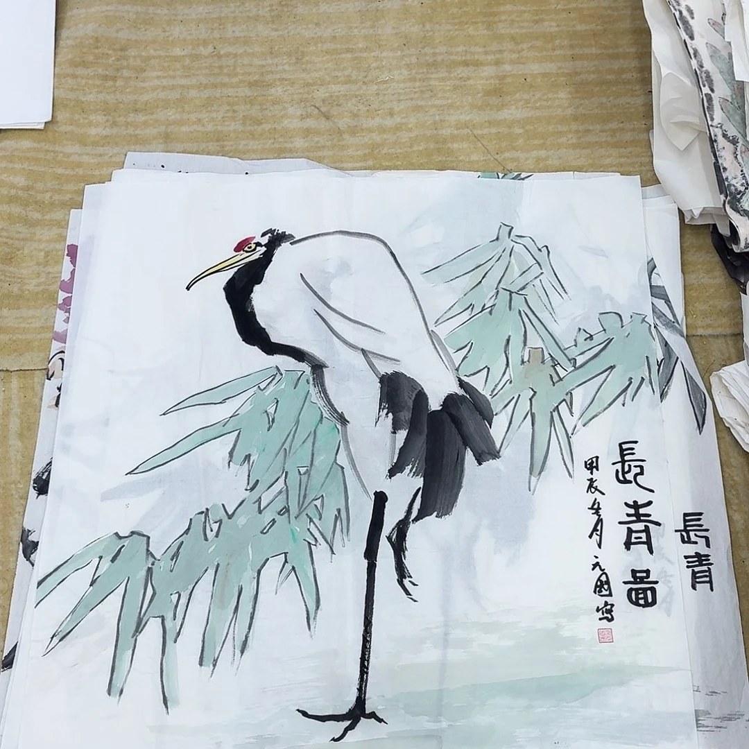 国画四尺斗方手绘作品
