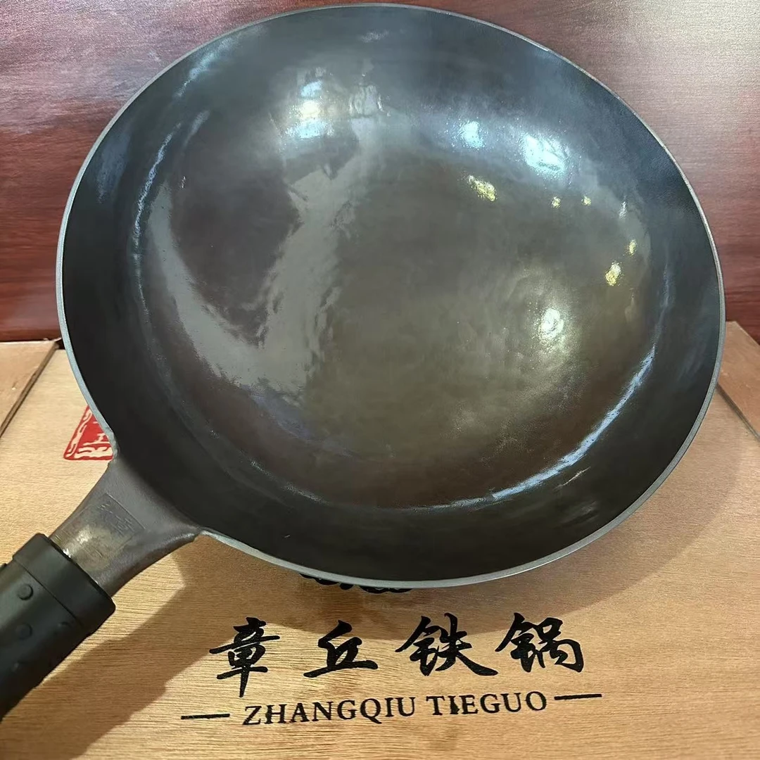 [手工钛炒锅]章丘正宗不粘纯钛炒锅无图层不易粘锅源头厂家炒菜