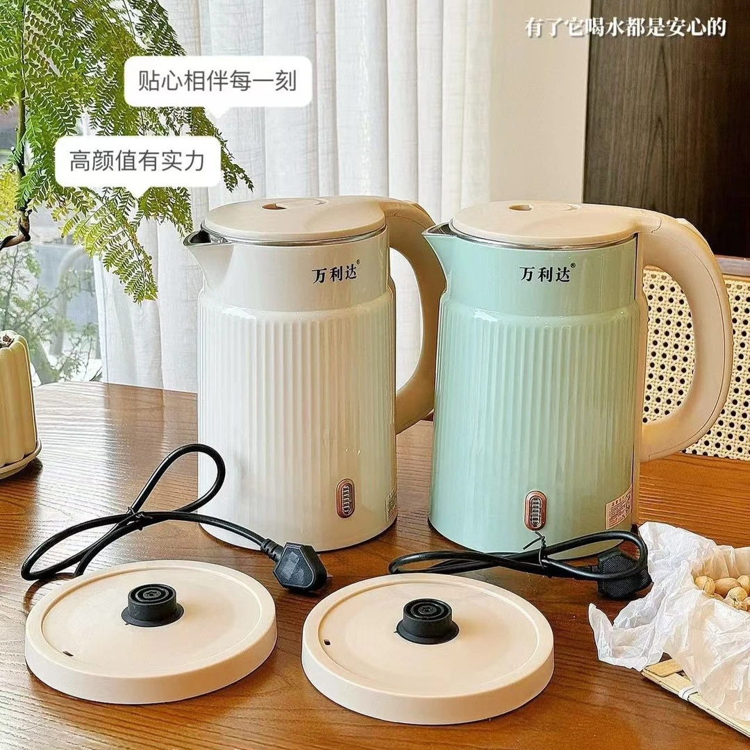 新疆包邮百货新款烧水壶家用电热水壶大容量烧水壶不锈钢双层加厚