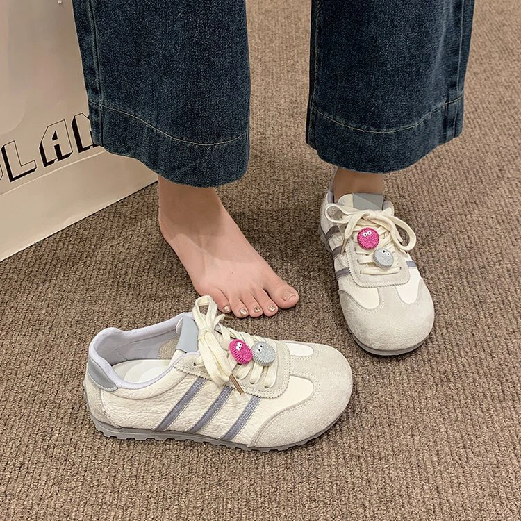厚底德训鞋女2025夏季新款百搭休闲复古小白鞋透气轻便运动阿甘鞋