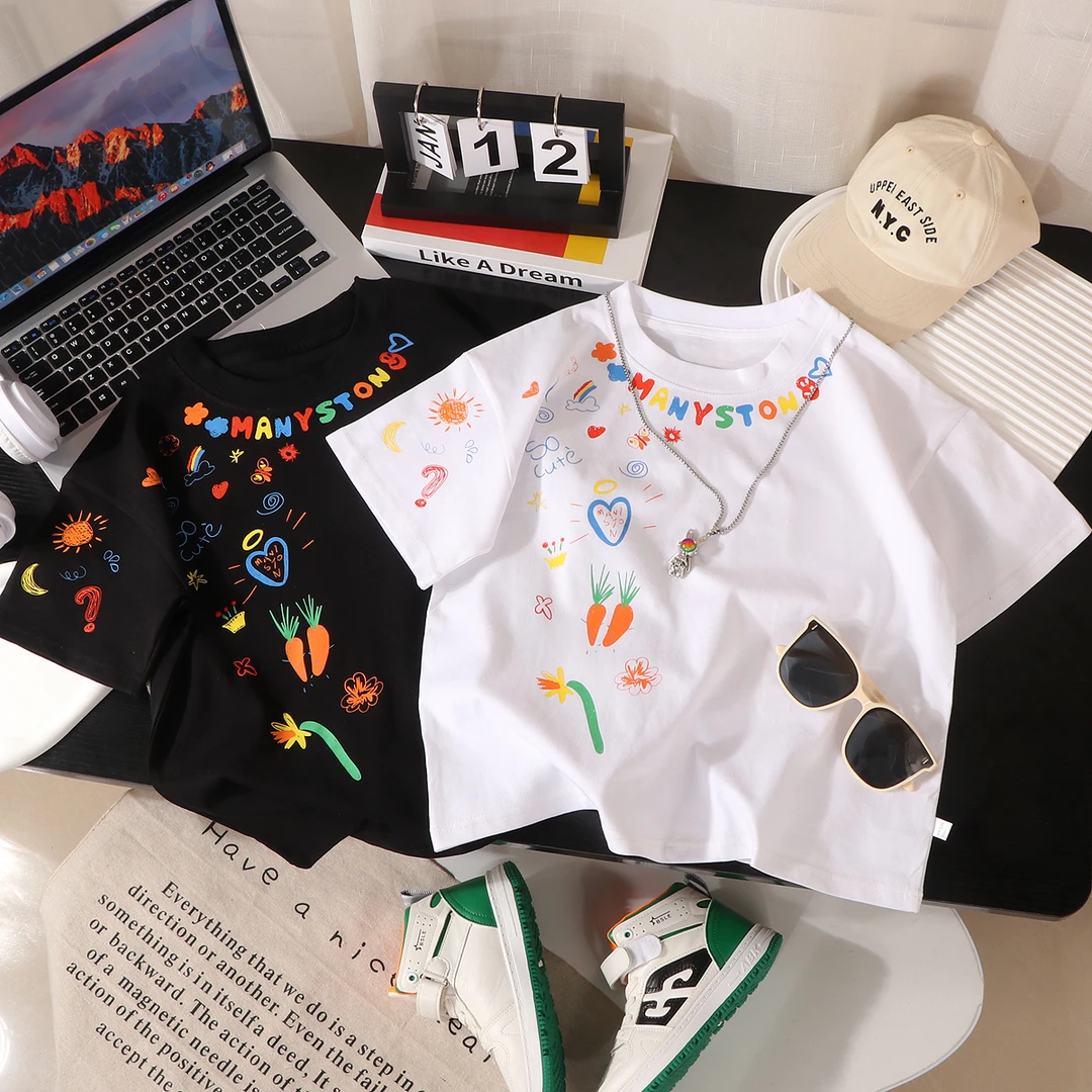 【清凉一夏】原创设计纯棉百搭韩版夏季潮流涂鸦短袖
