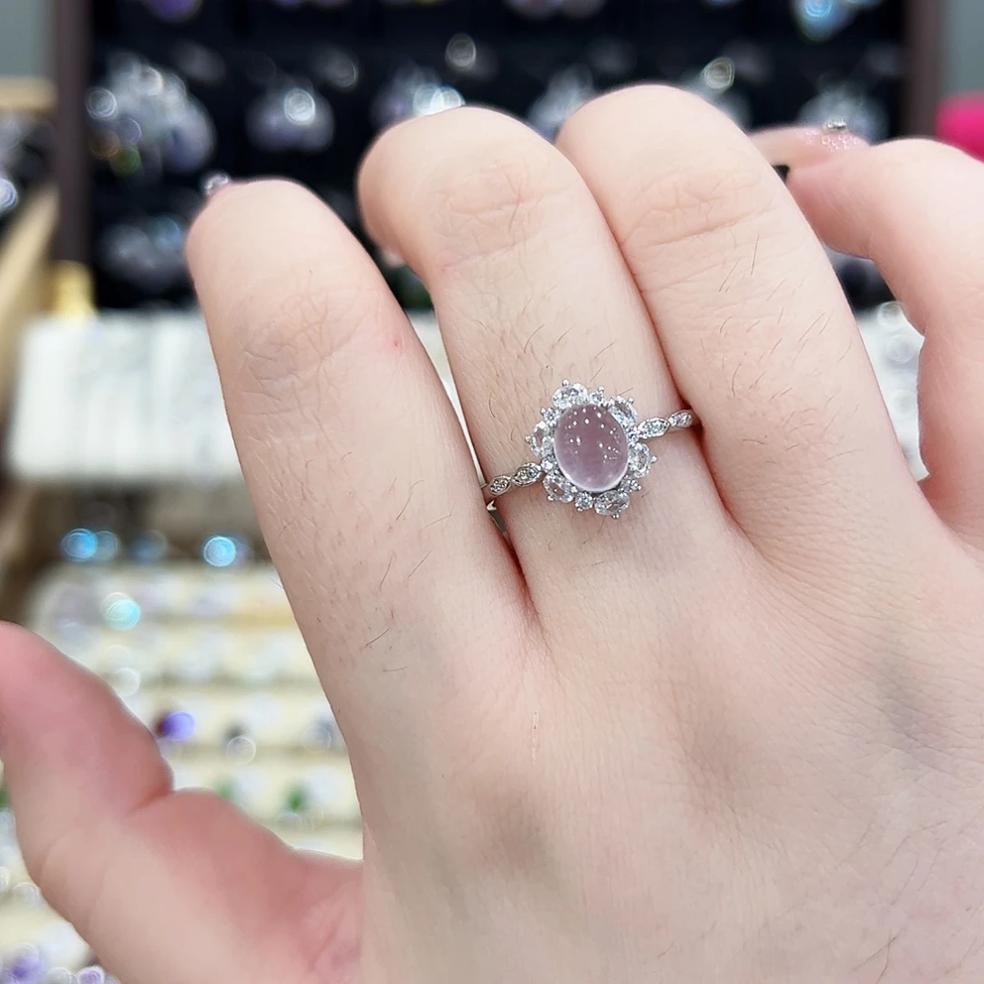 戒指银S925镶嵌萤石