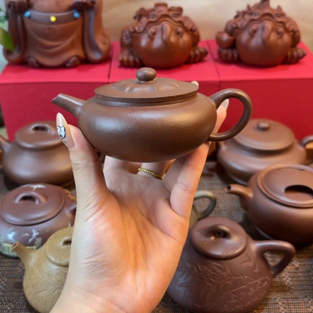 茶壶紫砂宜兴紫砂茶宠莲葡壶