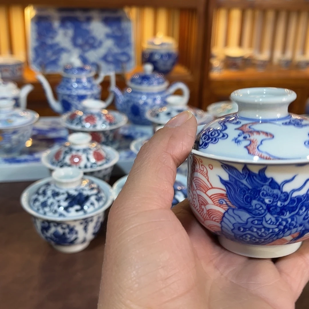 錡镇堂手工手绘盖碗