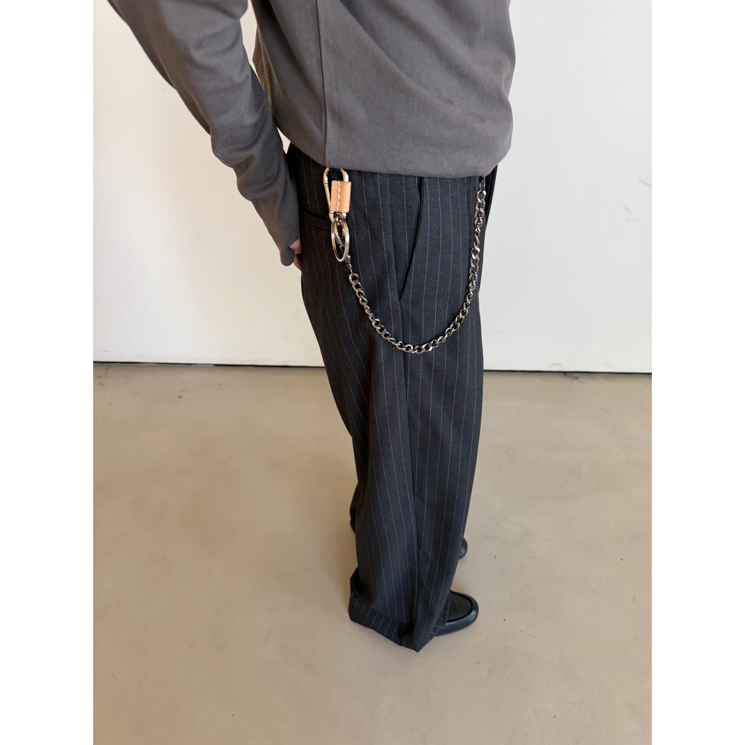 Anniehall26ss 复古头层牛皮手工缝制镀合金裤链套组