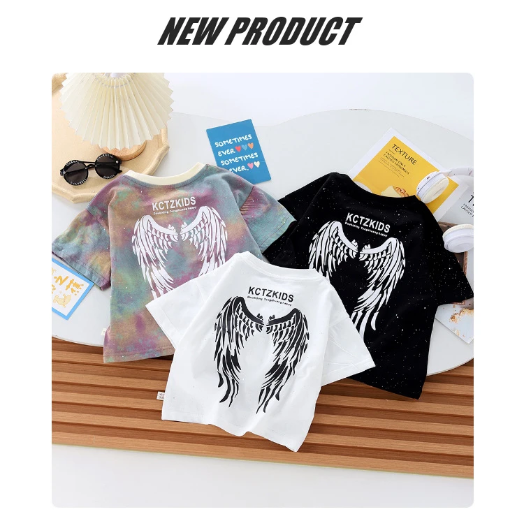 男童T恤短袖夏季2025韩版儿童夏装洋气中小童半袖上衣撒银网红潮