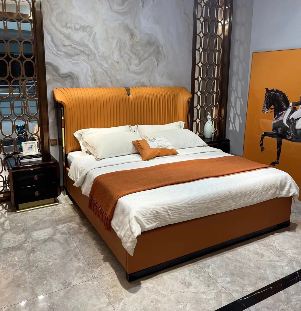 木木赞品牌意式轻奢家具豪宅别墅双人婚床1.8米主卧实木1.5大床