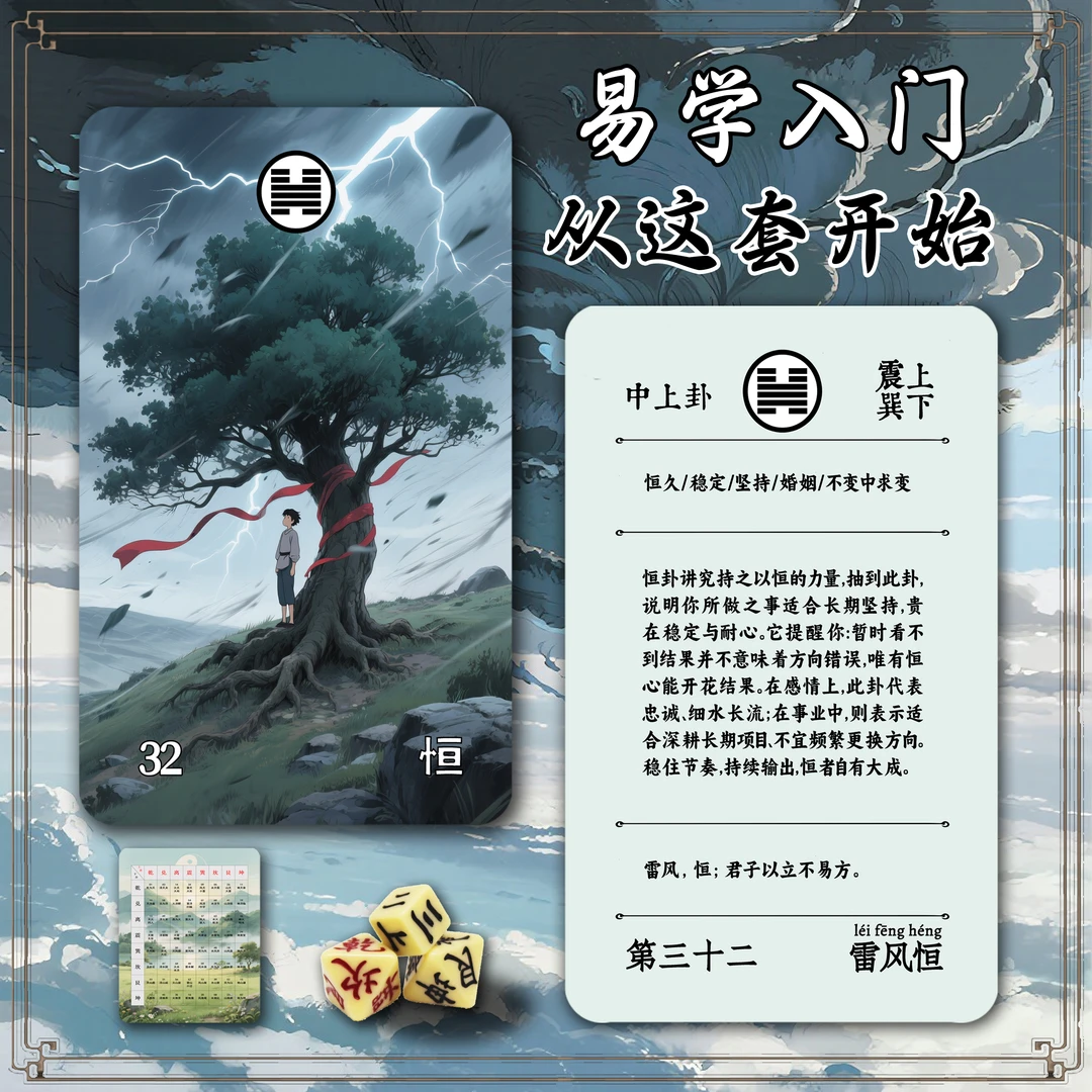 易经入门学习卡牌—周易64卦图解桌游卡牌