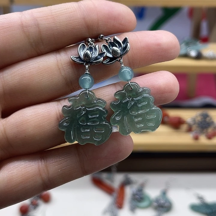 翡翠未镶嵌耳饰88888888