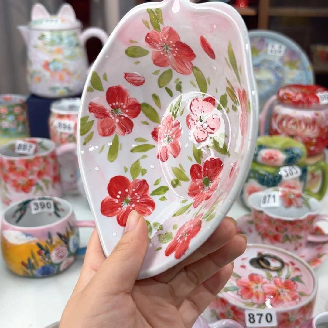 景德镇手绘高温釉下彩陶瓷茶具