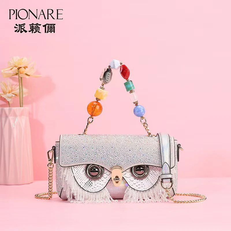 小田姐姐【PIONARE派籁儞】纪/碧落清泉白 猫头鹰手提斜挎包P16白