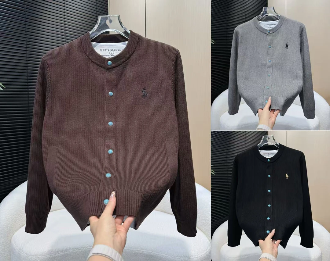 秋季新款百搭男士时尚大气休闲纽扣针织开衫3610
