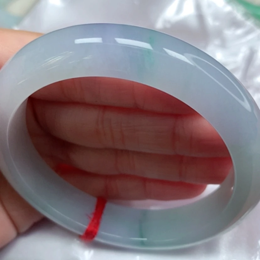 【闪购商品】翡翠手镯未镶嵌冰胶春彩手镯5859圈14号