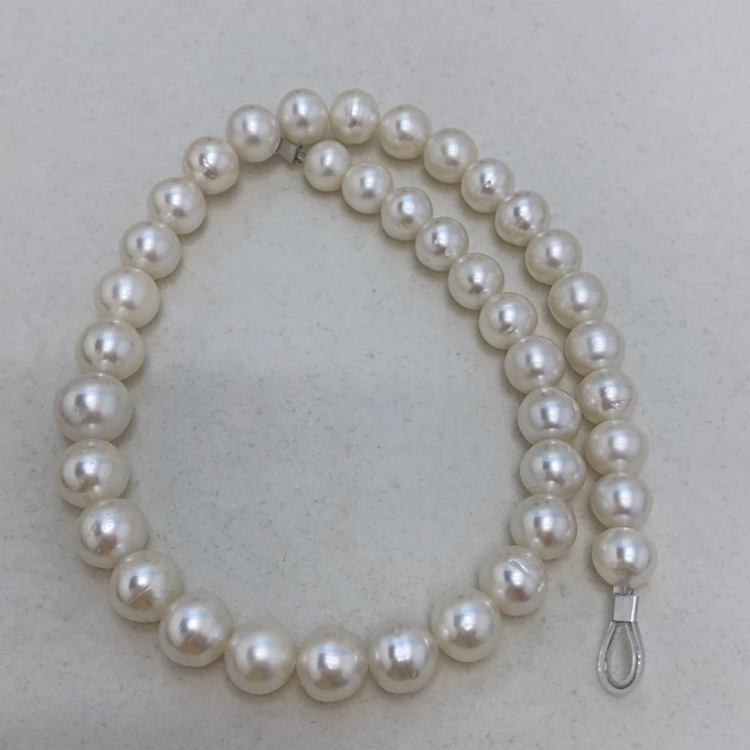 海水珍珠裸珠澳白满串9～13