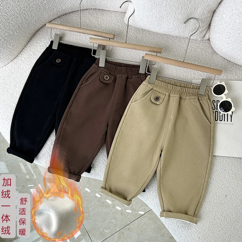 【加绒冬款】儿童加绒百搭休闲长裤秋冬季上新简约款中小童韩版长裤