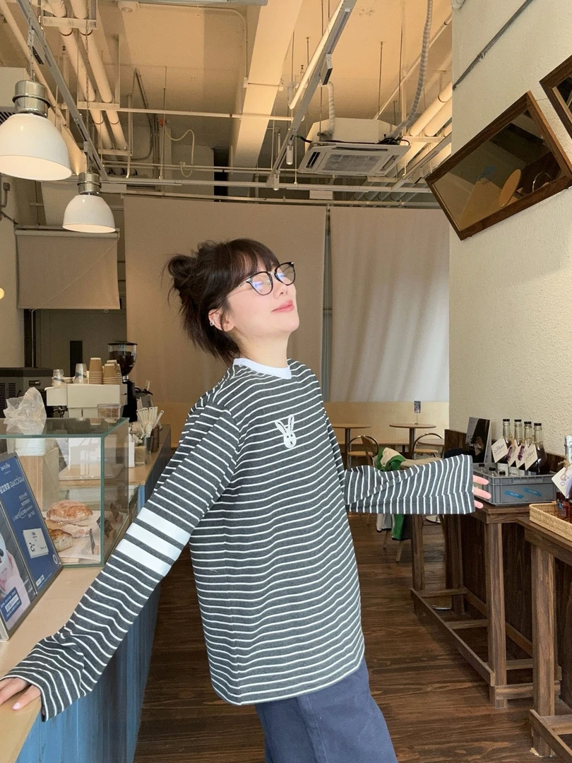 SEVENFUOO-【复古感】条纹长袖