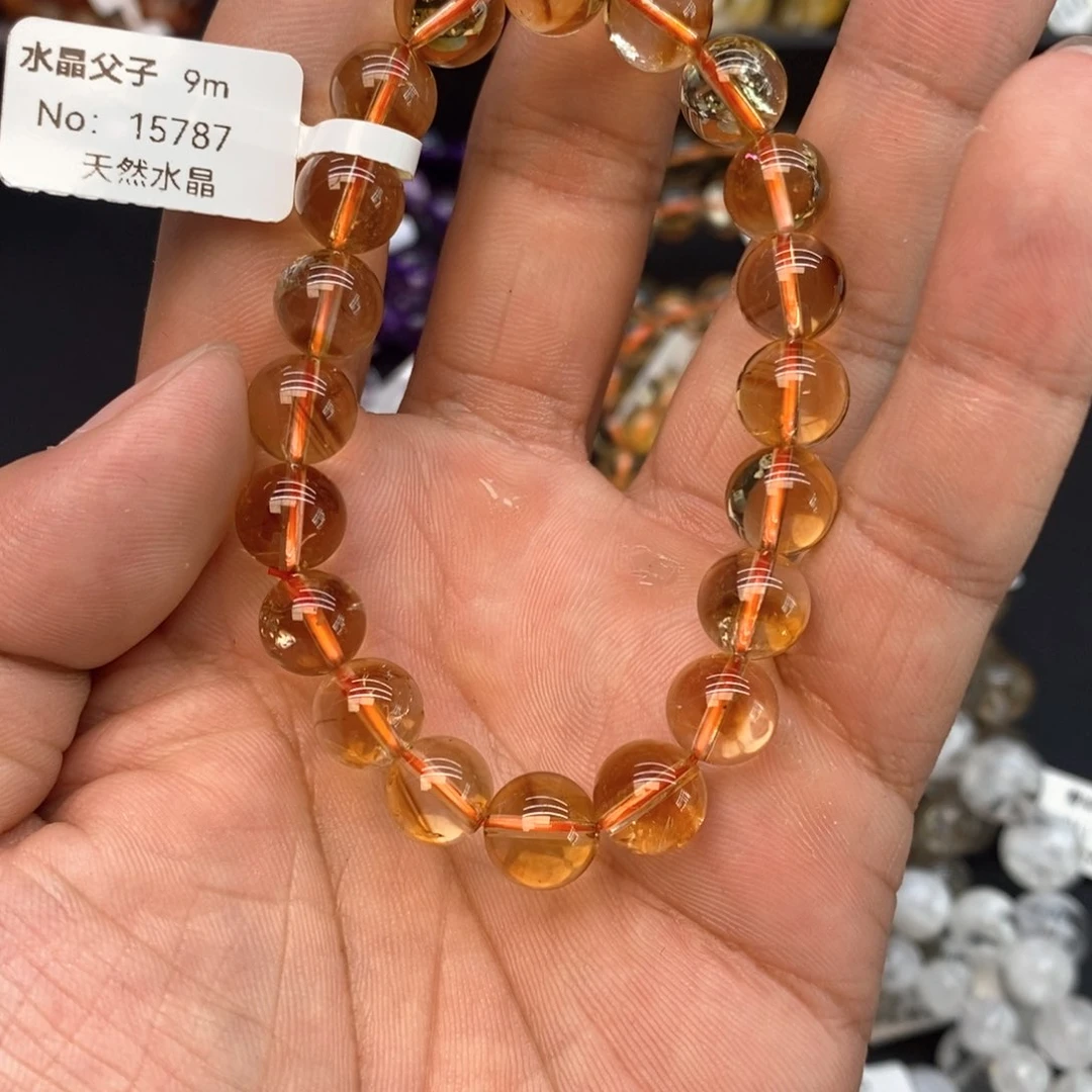 水晶手串未镶嵌1黄塔晶9mm