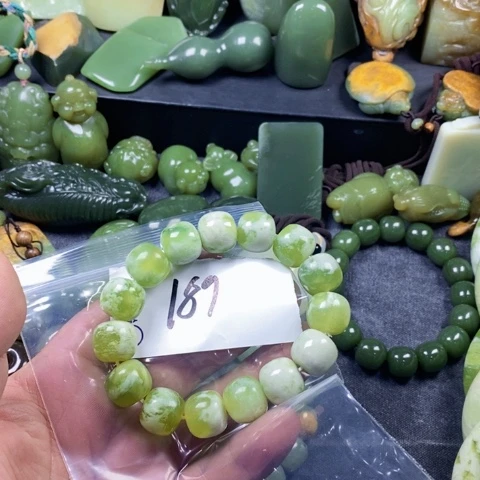 合金蛇纹石玉手链